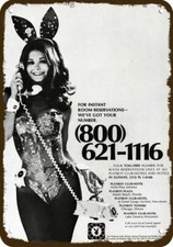 1972 PLAYBOY CLUB & HOTEL Sexy Bunny Vintage-Look DECORATIVE REPLICA METAL SIGN picture