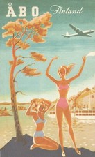 TURKU ABO SUOMI Illustration Arvo Lukala 1955 PIN UP Finland Tourist Brochure picture