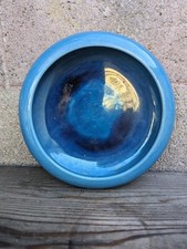 Antique Japanese Blue Minpei Awaji Pottery Footed Flower Bowl Pot Planter Japan picture