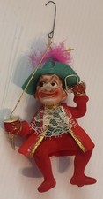 VTG Peter Pan Captain Hook Pirate Flocked Plastic Ornament Disney James A. Cole? picture