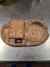 Vintage Syroco Cigar Ashtray and Pipe Stand complete good condition picture