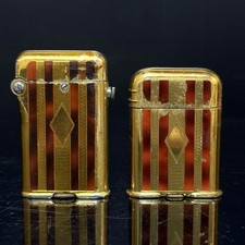 Thorens Gold Art Deco Oil Lighter Lot 2 Double Claw Semi Auto Vintage Rare Japan picture
