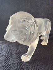 Lalique Signed Regulus Lion Frosted Crystal Large 29cm. Estate MINT picture