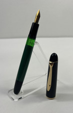 Pelikan 120 Black & Green Fountain Pen Calligraphy Fine NIB Untested AS IS picture