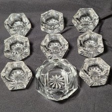 Set of 9 Salt Cellars 8 Individual 1 Master 6 Sided Minimal Wear Vintage picture
