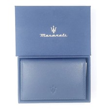 Genuine OEM Maserati Blue Leather Credit Card Business Card Holder NIB picture