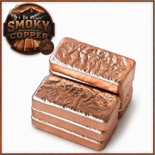 1 lb 999 Hand Poured Copper Bar | Fine .999 Pure copper Bullion Made In USA picture