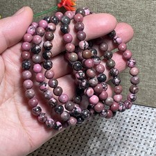 1Pcs 6mm Rhodonite jasper stone ball beads 6mm 7.5” crystal Stretch bracelet picture