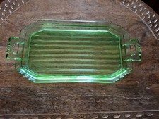 Vintage Green Glass Dessert Dish 10