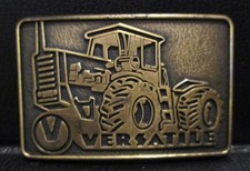 Versatile 4WD Wheel Drive Tractor Brass Belt Buckle Collectible New Holland CIH picture