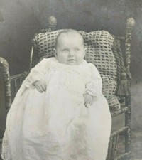 Vintage RPPC Postcard Baby Photo Sent to Clara Harrington of Ionia Michigan 1912 picture