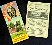 TWO Vintage Van Briggle Pottery Studio Brochure / Map Foldout picture