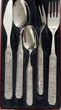 Konge Tinn Norwegian Viking Pewter Flatware 5 Piece Set picture