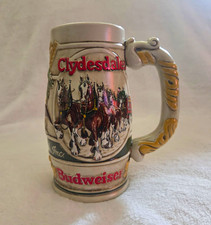 Budweiser 1983 Holiday Beer Stein Mug Clydesdale Ceramarte Brazil  Vintage picture