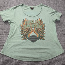 Women Harley-Davidson Leesburg Florida Turquoise Graphic T-Shirt Size Large picture