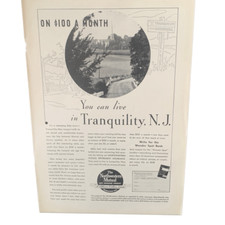 Vintage 1935 Northwestern Mutual Tranquility NJ Ad Advertisement picture