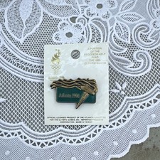 Atlanta 1996 Olympic Games Licensed Pinback Lapel Pin on Original Card picture