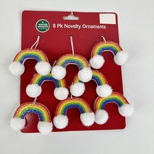 Winter Wonder Lane Rainbow Christmas Ornaments 8 Count picture