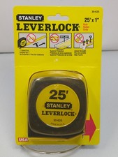 Vintage Stanley 25’ Black Leverlock 30-625 Tape Measure 3-Way Blade USA picture