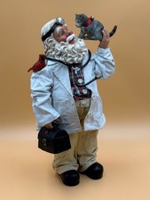 VTG 1990's Kurt Adler Fabriche Clothtique Veterinarian Santa w-Kitten-EXCELLENT picture
