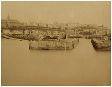 France, Granville, Le Port vintage albumen print albumen print 21x27 C picture