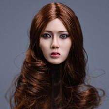 YMTOYS 1/6 Beauty Girl Long Curly Hair Girl Head Sculpt fit Phicen Figure Toy picture