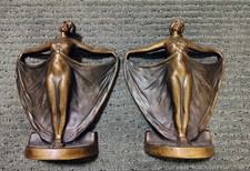 Antique Art Deco Dancing Lady Bookend Bronze Statue Or Sculpture picture