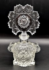 Vintage IRICE Imperial Pressed Glass Perfume Bottle Fan Stopper Art Deco Vanity picture