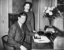 Ex King Michael of Romania in exile in Lausanne with his mother Old Photo picture