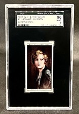 1928 WD & HO Wills #21 Anna Q Nilsson Cinema Stars SGC 9 Mint picture