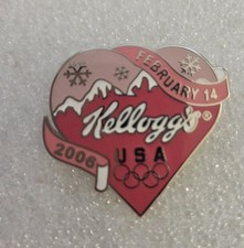 TORINO  2006 WINTER OLYMPIC TEAM  USA KELLOGG'S VALENTINES DAY  HEART PIN  picture