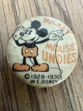 1928 to 1930s Disney MICKEY MOUSE UNDIES Underwear Pinback Button picture