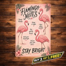 Flamingo Advice Wisdom Metal Sign 8x12 Tropical Beach Wall Decor picture