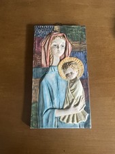 MCM Ceramic Art Madonna and Child Made in Italy Numbered 4 1/4 ×7 3/4 inches picture