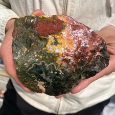 910G Rare Natural Raw Ocean Jasper Rough Quartz Crystal Mineral SpecimeM picture