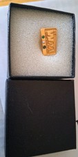 Vintage 1/10 14K Waste Management 25 Year Service Award Pin Diamond Emeralds picture