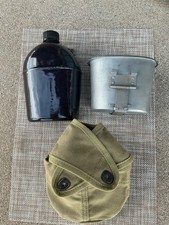 WWII USMC M1942 Enameled Canteen, M1910 Cup & Cover - dated 1944 with tag picture