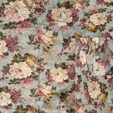 10yd VTG French Jacobean Cabbage Rose Lilac Bouquet Fabric Damask Print Lot Bulk picture
