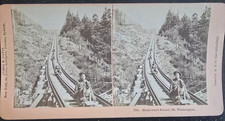 VTG Stereo View, 1892, Track Inspector With Dog, Mt. Washington, NH Railway picture