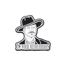 I'M YOUR HUCKLEBERRY Gun Enamel Pins Vintage Western Cowboy Metal Brooches picture