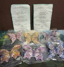 Butterfly 2002 - 2003 Bradford Editions Silken Wings Ornament Premier Lot of 6 picture