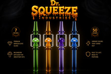 7' Magical Mushroom Chillum Borosilicate Glass Smoking Pipe picture