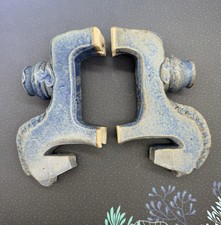 PAIR MCM Boho Tokheim Handmade Stoneware Fjord Horse Candleholder  - Mint picture
