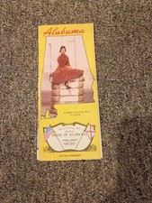 Rare  1953 Alabama Maid Of Cotton State Highway Department Road Map 22