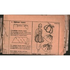 Vintage Apron Sewing Pattern 4479 Scalloped Bib Half Apron Multiple Views Retro picture