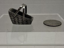 LONGABERGER PEWTER MINIATURE VEGETABLE BASKET - RARE picture