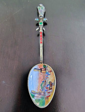 Magnificent mechanical enamel silver spoon from early 20th century Egypt revival picture