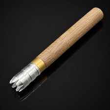 4” Wooden One Hitter Bat with Metal Crown Tip Pocket Wood Pipe Natural Finish picture