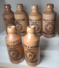 Antique ENGLISH Vintage Stoneware CORK TOP   1 to 6  Ginger Beer Bottles LOT S picture
