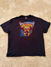 Harley-Davidson Honolulu Black Graphic T-Shirt with Flame Skull Graphic Design picture